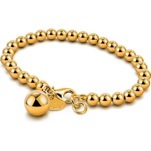 Eryi-Bracelet De Perles Pour Femme En Argent 925 Large De 4mm 6mm Sans Et Avec Pendentif Coeur, Long 13-21cm Doré Or Rose Cadeau Fête Maman Homme