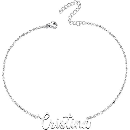 Eryi-Bracelet Pour Femme Avec Prénom En Acier Inoxydable - Pendentif Prénom Personnalisé Argenté Pour Femme - Cadeaux Personnalisés Pour Femme, Mère, Fille, Meilleure Amie