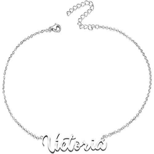 Eryi-Bracelet Pour Femme Avec Prénom En Acier Inoxydable - Pendentif Prénom Personnalisé Argenté Pour Femme - Cadeaux Personnalisés Pour Femme, Mère, Fille, Meilleure Amie