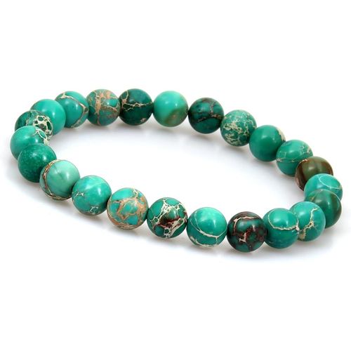 Eryi-Bracelet De Perles De Chakra En Pierres Naturelles De Jaspe De Sédiment Marin De 8 Mm (Vert) Bracelet De Chakra Vert Bracelet Femme Bracelet Homme Bracelet Vert Bracelet Vert Bracelet De Yoga