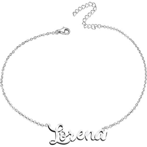 Eryi-Bracelet Pour Femme Avec Prénom En Acier Inoxydable - Pendentif Prénom Personnalisé Argenté Pour Femme - Cadeaux Personnalisés Pour Femme, Mère, Fille, Meilleure Amie