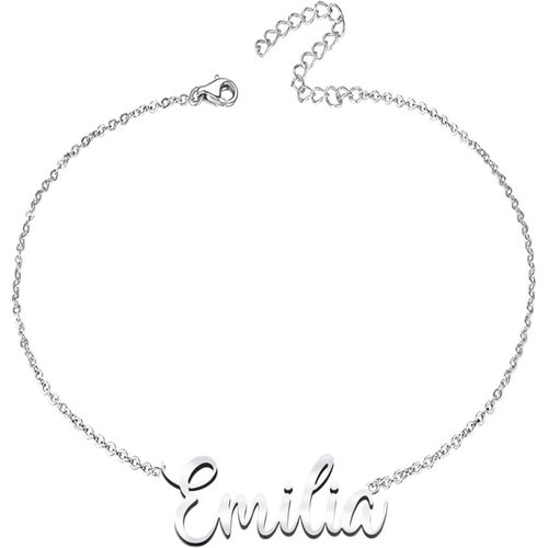 Eryi-Bracelet Pour Femme Avec Prénom En Acier Inoxydable - Pendentif Prénom Personnalisé Argenté Pour Femme - Cadeaux Personnalisés Pour Femme, Mère, Fille, Meilleure Amie