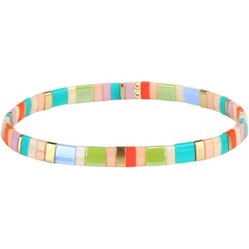Eryi-Femmes Bracelet Charme En Perles Tila Bracelets Extensible Bracelets Tour D'amitié Bonbons Couleurs