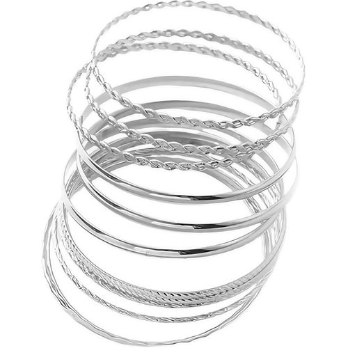 Eryi-12 Pièces Bracelet Femmemétal Bijoux Femme Multicouche Empilable Rétro Bracelet Bohême Jonc Bracelets Parure Bijoux Mariage Texture Simplepour Femmes Mariage Et Fête