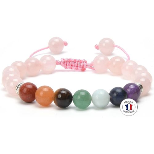 Eryi-Bracelet Shamballa Pierres Naturelles Ajustable | Ebook Offert | Fait Main | Bijoux Femme Homme | Bracelet Pierre Naturelle 7 Chakras | Toutes Les Pierres De Nos Bracelets Sont Naturelles