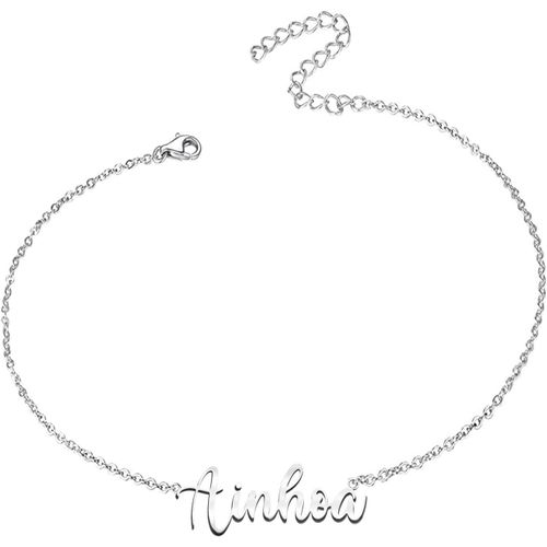 Eryi-Bracelet Pour Femme Avec Prénom En Acier Inoxydable - Pendentif Prénom Personnalisé Argenté Pour Femme - Cadeaux Personnalisés Pour Femme, Mère, Fille, Meilleure Amie