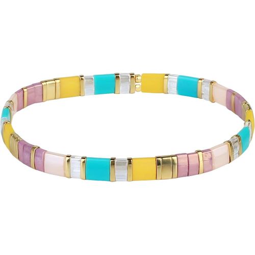 Eryi-Femmes Bracelet Charme En Perles Tila Bracelets Extensible Bracelets Tour D'amitié Bonbons Couleurs