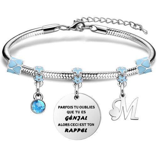 Eryi-Inspirante Argent Charme Cristal Pendentif Bracelet Cadeau "Parfois Tu Oublies Que Tu Es Génial Alors Ceci Est Ton Rappel" Fille Petite - Fille Mère S?ur Ami Amant Collègue Rappel Bracelet Bijou