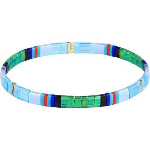 Eryi-Femmes Bracelet Charme En Perles Tila Bracelets Extensible Bracelets Tour D'amitié Bonbons Couleurs