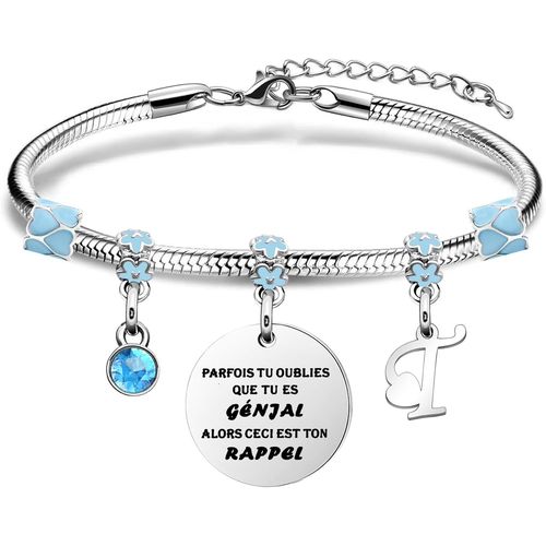 Eryi-Inspirante Argent Charme Cristal Pendentif Bracelet Cadeau "Parfois Tu Oublies Que Tu Es Génial Alors Ceci Est Ton Rappel" Fille Petite - Fille Mère S?ur Ami Amant Collègue Rappel Bracelet Bijou