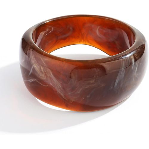Eryi-Bracelet En Résine Acrylique Pour Femme - Large Bracelet Jonc En Acétate Chiné - Bracelet Géométrique Irrégulier En Plastique