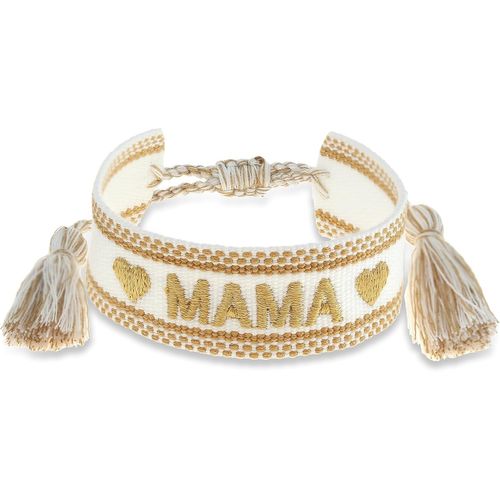 Eryi-Bracelet Tissé Pour Femme Avec Inscription En Différentes Variantes - Bracelet Porte-Bonheur D'amitié - Cadeau Pour Femme - Cadeau Pour Maman