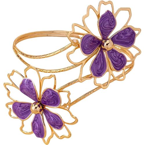 Eryi-Bracelet Vintage Égyptien Pour Le Haut Du Bras - Fleur Creuse - Bijou Pour Femme