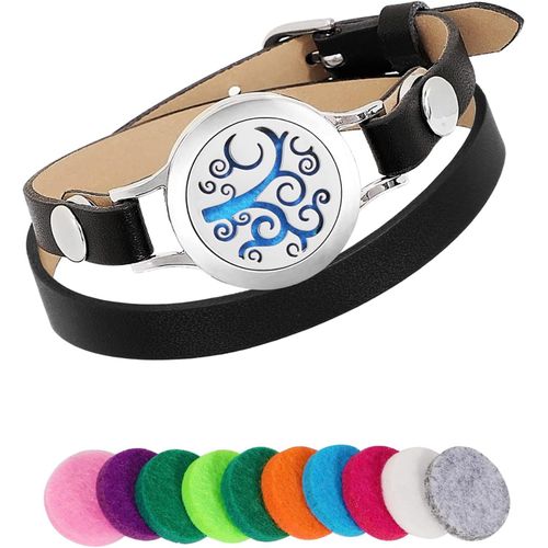 Eryi-Bracelets De Diffuseur D'huile Pour Femmes - Médaillon D'aromathérapie, 10 Tampons De Recharge, Cadeau De Bijoux Pour Mère Amie S?ur Enseignant