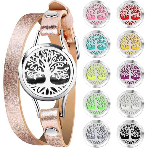 Eryi-Bracelets De Diffuseur D'huile Pour Femmes - Médaillon D'aromathérapie, 10 Tampons De Recharge, Cadeau De Bijoux Pour Mère Amie S?ur Enseignant
