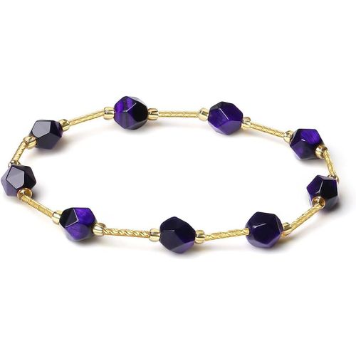 Eryi-Bracelet Enveloppant Fait Main En Cristal De Pierre Naturelle Colorée Et Coquille Pour Femme, Bracelet Extensible Perles En Pierres Précieuses Facettées Et Dorées À L'or 18k