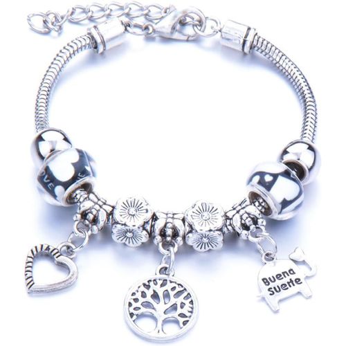Eryi-Bracelet Femme, Bracelet Chaîne En Acier Inoxydable Avec Pendentifs En Perles Et Cristal