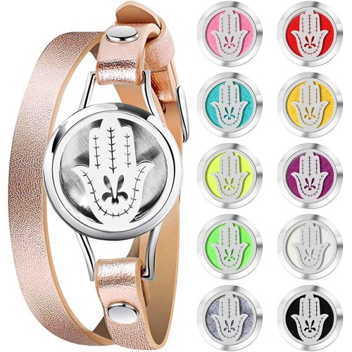 Eryi-Bracelets De Diffuseur D'huile Pour Femmes - Médaillon D'aromathérapie, 10 Tampons De Recharge, Cadeau De Bijoux Pour Mère Amie S?ur Enseignant