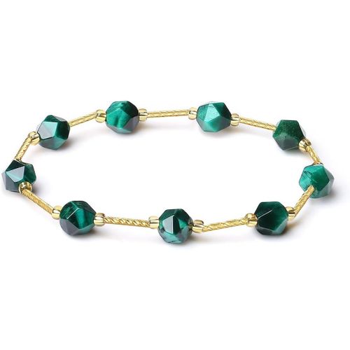 Eryi-Bracelet Enveloppant Fait Main En Cristal De Pierre Naturelle Colorée Et Coquille Pour Femme, Bracelet Extensible Perles En Pierres Précieuses Facettées Et Dorées À L'or 18k