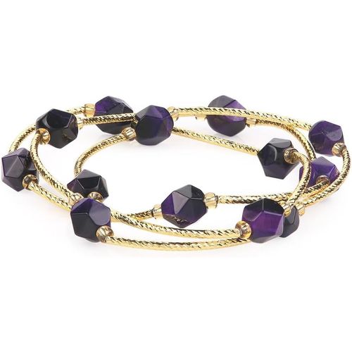 Eryi-Bracelet Enveloppant Fait Main En Cristal De Pierre Naturelle Colorée Et Coquille Pour Femme, Bracelet Extensible Perles En Pierres Précieuses Facettées Et Dorées À L'or 18k