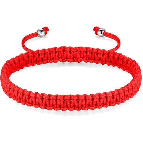 Eryi-Bracelet Corde Dames Hommes, Fille Garçon Anniversaire Amitié Couple Cadeau Bracelet Tricot Main Rouge Noir