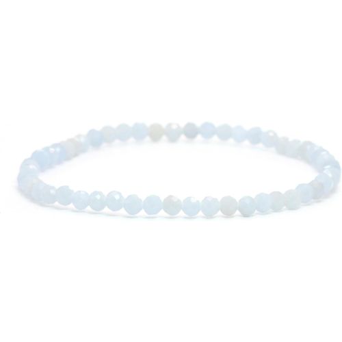 Eryi-Bracelet En Véritable Pierre Précieuse Avec Perles À Facettes De 4 Mm - Différentes Longueurs - Bracelet En Pierres Précieuses Porte-Bonheur Talisman Cadeau