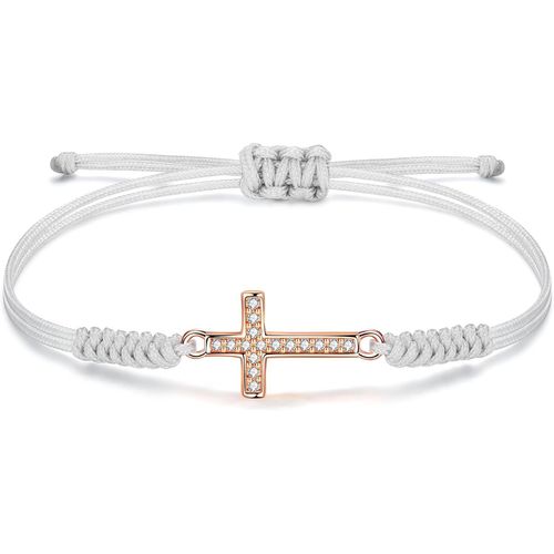 Eryi-Bracelet Corde Pour Femme, Chaîne Tressée À La Main Avec Breloque En Zircone Cubique, Cadeau D'anniversaire Pour Maman Femme Fille