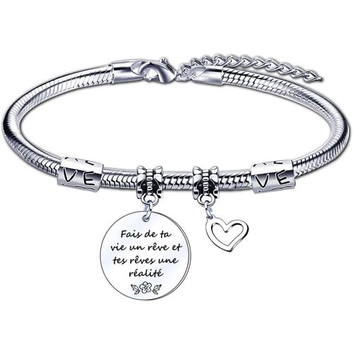 Eryi-Bracelets Pour Amitié Bracelet Femme,Cadeau Bracelet De Charme De Soeur Cadeau D'anniversaire Cadeau De Noël Cadeau D'encouragement Cadeau De Graduation À Soeur Cadeau Femme Merci Cadeau