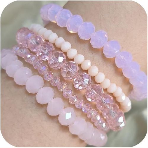 Eryi-Bracelet Bohême Femme 5 Pièces Bracelets De Boho En Perles De Cristal Empilables Bohèmes Bracelet Bracelets Boho Multicouche