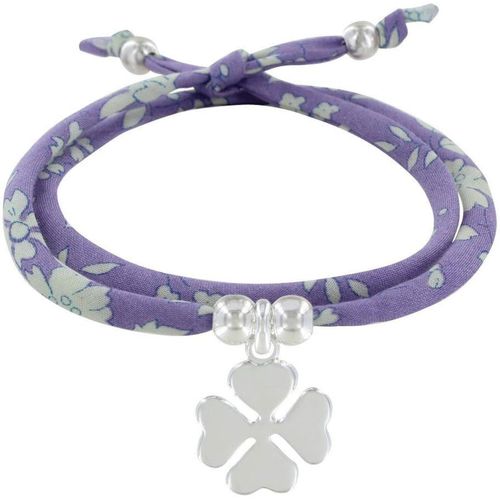 Eryi-- Bracelet Double Tour Lien Liberty Et Trèfle Argent 925 - Colors