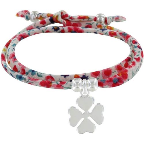 Eryi-- Bracelet Double Tour Lien Liberty Et Trèfle Argent 925 - Colors