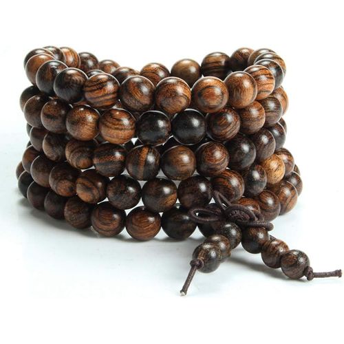 Eryi-8mm-108 Bracelet Perles En Bois De Santal Naturel Collier/Bracelet Chaîne Chapelet Perles Tibétain Bouddhiste Bouddha Mala Élastique Pierres Bracelet Homme Femme