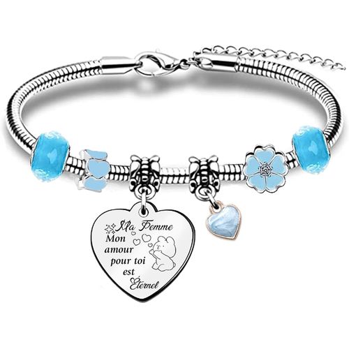 Eryi-Femmes Bandons Émail Charms Citations D'amour Bracelets Perlés Cadeaux Noël Maman Tante Famille Cadeau D'anniversaire Apprécier Bijoux Nounou Grand-Mère Fête Des Mères Femme Petite Amie