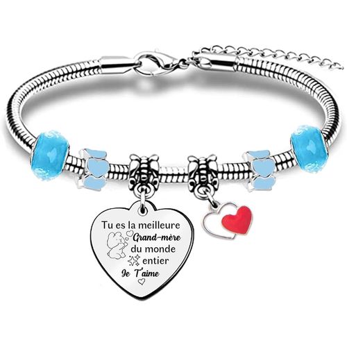 Eryi-Femmes Bandons Émail Charms Citations D'amour Bracelets Perlés Cadeaux Noël Maman Tante Famille Cadeau D'anniversaire Apprécier Bijoux Nounou Grand-Mère Fête Des Mères Femme Petite Amie