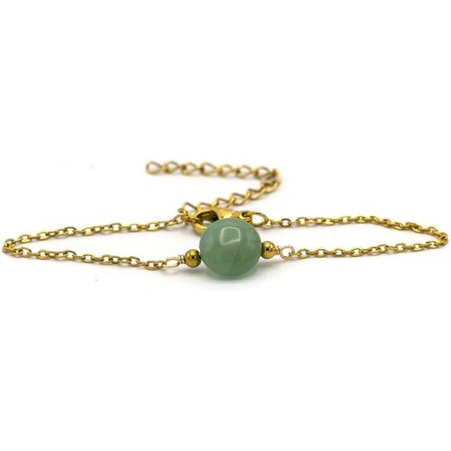 Eryi-Bracelet En Acier Inoxydable Plaqué Or Avec Des Pierres Naturelles| Bijou Élégant| Fait Main En France | Lithothérapie | Bien Être