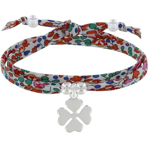 Eryi-- Bracelet Double Tour Lien Liberty Et Trèfle Argent 925 - Colors