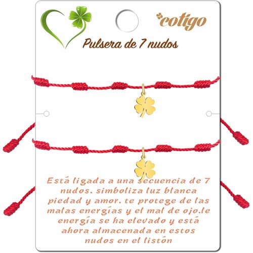 Eryi-, Bracelet Rouge À 7 N?Uds Avec Amulette En Acier, Chance Et Protection, Bracelet Mauvais ?Il Pour Couple Et Amitié, Bijou Réglable Pour Femme Et Homme