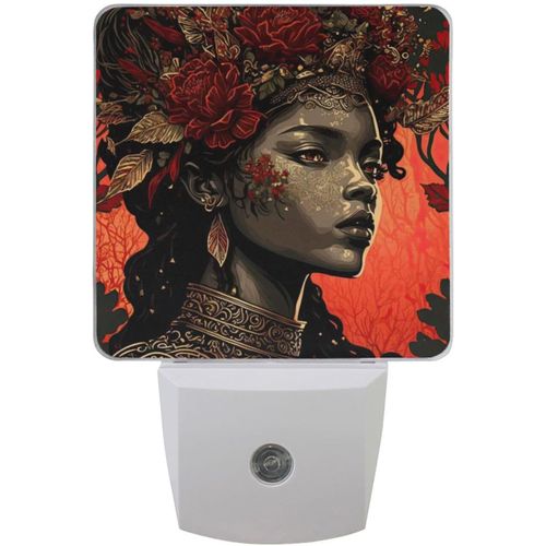 Veilleuse À Brancher Sur Le Mur Noir, Belle Princesse Imprimée, Capteur Automatique Du Crépuscule À L'aube, Lumière De Sommeil Led, Économe En Énergie