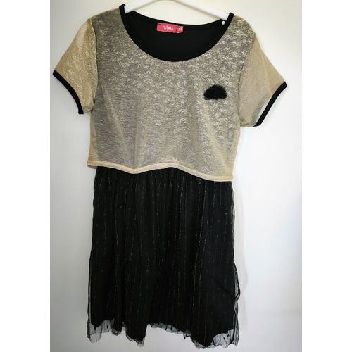 Robe De Soirée Noire Et Dorée Tissaia - T 10 Ans