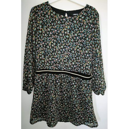 Robe Noire À Fleurs Liberto - T 8 Ans