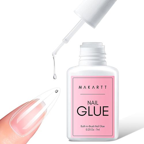 Kal-Colle Faux Ongles Extra Forte Avec Pinceau, 7ml Colle Ongle Professionnelle Pour Ongles Acryliques, Faux Ongles Ou Ongles Cassés, Nail Glue Longue Tenue Pour Usage En Salon 