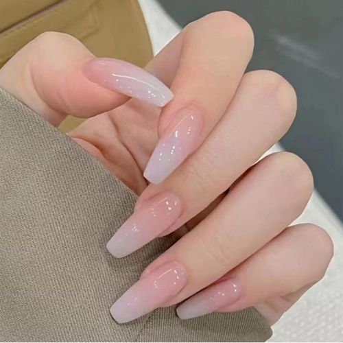 Kal-® 24 Pcs Faux Ongles Long Stick On Nails Feuille D'or Presse Ongles Faux Ongles Ballerine Ongles Acryliques Pour Femmes Filles Feuille De Manucure Amovible 
