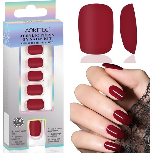Kal-Soft Gel Press On Nails Set Ongles Ombre À Coller Full Cover Qualité Salon Faux Ongles Soft Gel Medium Naturel & Agréable À Porter 