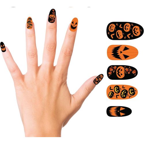 Kal-| Ongles Postiches Avec Adhésif - Accessoire De Maquillage Pour Fêtes De Fin D'année, Noël, Halloween Et Carnaval - Idéal Pour Femme Adulte