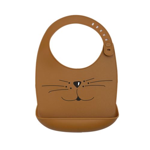Bavoir Silicone Récupérateur Pour Bébé Caramel