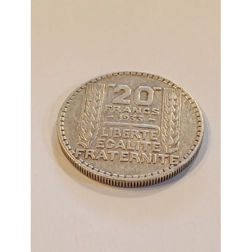 Pièce De 20 Francs En Argent 1933, Bon État