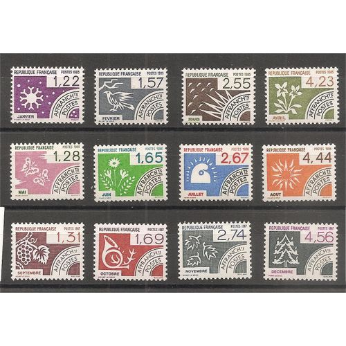 Préos 186 À 197 (1985) Préoblitérés Les Mois De L'Année N** (Cote 20e) (1873)