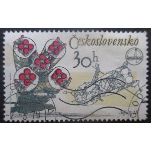 Tchecoslovaquie N°2317a Fluo Soyouz 28 Oblitéré