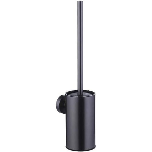 KAL-Brosse Wc Et Support En Acier Inoxydable, Montage Mural, Facile À Installer, Long Manche, Nettoyant Robuste Pour Salle De Bain (Noir)