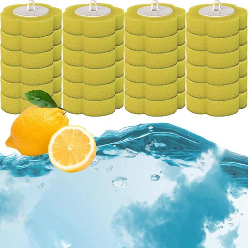 KAL-Tête De Rechange Pour Brosse De Toilette, Brosse De Toilette Jetable, Système De Nettoyage Jetable Avec 24 Pcs Remplissages(Goût De Citron)